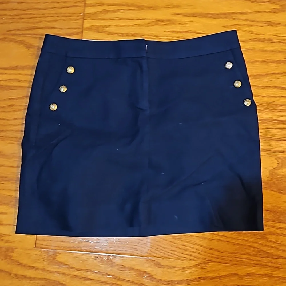 J. Crew Navy Skirt with Gold Buttons - Picture 1 of 7
